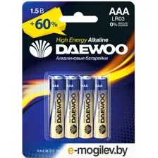 Батарейка AA LR6 1,5V alkaline BL-4шт DAEWOO HIGH ENERGY