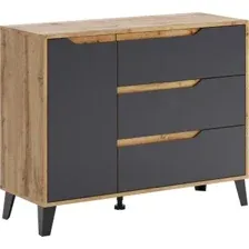 Тумба ЭлиГард Eyva 1D3S (дуб вотан/графит)