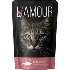 Влажный корм для кошек L'amour С рыбой в соусе (75г)