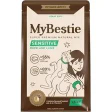 Сухой корм для кошек MyBestie Сенситив Утка с ягненком (1.5кг)