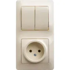 Блок выключатель+розетка Systeme (Schneider) Electric Glossa GSL000272
