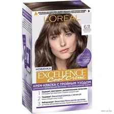 Крем-краска для волос "Excellence Cool Creme" тон: 6.11, ультрапепельный темно-русый