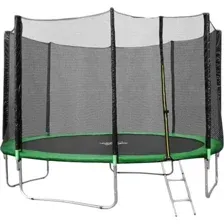 Батут Happy Jump 12ft Pro 374 см с внешней сеткой и лестницей
