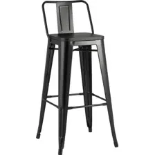 Стул Stool Group Tolix Wood со спинкой YD-H765E-W LG-01 (черный глянцевый/темное дерево)
