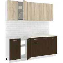 Готовая кухня Кортекс-мебель Корнелия Лира-лайт 2.0м (дуб сонома/венге/королевский опал)