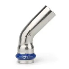 Угольник 45° однораструбный Varmega Inox Press 28x28a