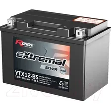 Мотоциклетный аккумулятор RDrive eXtremal Silver YTX12-BS (10.5 А·ч)