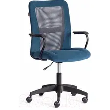 Офисное кресло TetChair Staff (флок/ткань, синий/серый, 32/W-12)