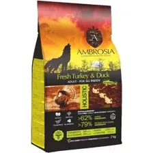 Корм AMBROSIA GRAIN FREE для собак всех пород, индейка, утка, 2кг