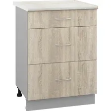 Шкаф напольный Кортекс-мебель Корнелия Лира НШ60р3ш (дуб сонома/королевский опал)