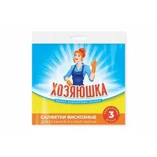 Салфетка хозяйственная Хозяюшка Вискозные 30x34 (3 шт)