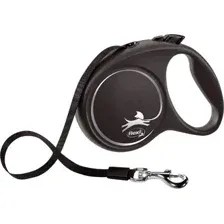 Поводок-рулетка Flexi Black Design М ремень 5 м (черный)