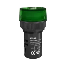 Лампа сигнальная DEKRAFT ЛK-22 ADDS LED зеленый (25065DEK)