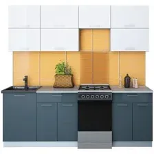 Готовая кухня Интерлиния Мила Gloss 50-22 (белый/асфальт)