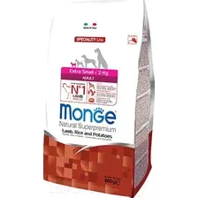 Сухой корм для собак Monge Extra Small Adult Lamb, Rice e Potatoes 0.8 кг