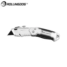 Складной выдвижной строительный нож Rollingdog лезвие 19мм, серия Professional, арт.50522