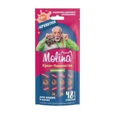 Крем-лакомство Molina для кошек с креветками, 4 шт