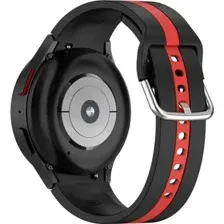 Ремешок Rumi Sport Line силиконовый для Samsung Galaxy Watch4/5/6 (20 мм, черный/красный)