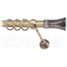 Карниз для штор Lm Decor Севилла 120 1р гладкий 25мм (антик, 2.4м)