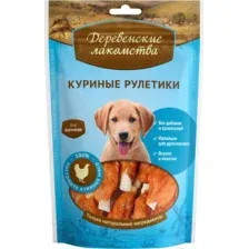 Лакомство для щенков: куриные рулетики 90 г