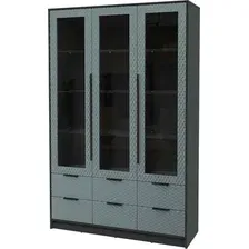 Шкаф-витрина Интерлиния Концепт КТ-ШВ3 Техно (антрацит/серый)