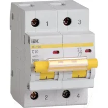 Выключатель автоматический IEK ВА 47-100 10А 2P 10кА С / MVA40-2-010-C