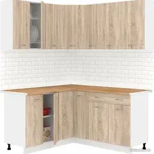Готовая кухня Кортекс-мебель Корнелия Лира 1.5x1.7 (дуб сонома/дуб бунратти)