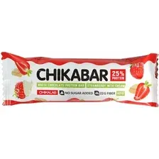 Протеиновый батончик Chikalab Клубника со сливками глазированный белым шоколадом (60 г)