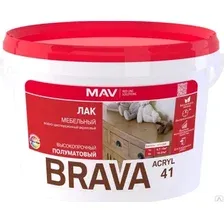 Лак Brava ВД-АК-2041 мебельный 1 л (бесцветный полуматовый)