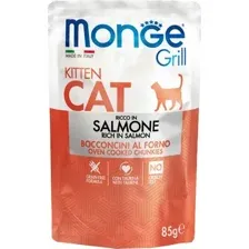 Влажный корм для кошек Monge Grill Kitten с норвежским лососем (85г)
