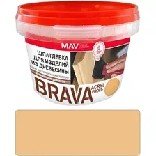 MAV Шпатлевка BRAVA ACRYL PROFI-1 для изделий из древесины сосна 0,5л (0,7 кг) (18 шт)