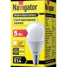 Светодиодная лампочка Navigator NLLB-P-G45-5-230-2.7K-E14