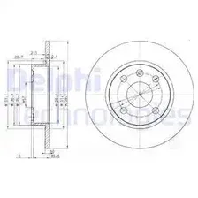 Тормозной диск DELPHI BG3771 полный , задняя ось