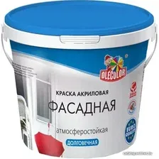 Краска Olecolor Водно-диспрессионная фасадная 7 кг (супербелый)