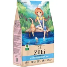 Корм для кошек Zillii Light/Sterilized Cat, белая рыба с лососем, 2 кг