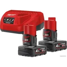 Аккумулятор с зарядным устройством Milwaukee M12 M12NRG-402 4933459211 (2 x 12В/4 Ач  12В)