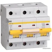 Выключатель автоматический IEK ВА 47-100 3Р 25А 10кА D MVA40-3-025-D