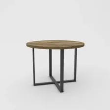 Кухонный стол Hype Mebel Раунд раздвижной 80x80 (черный/дуб галифакс олово)