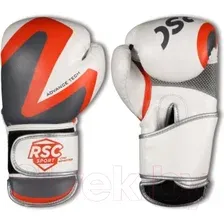Тренировочные перчатки RSC Sport PU 2t c 3D фактурой (10 oz, белый/серый)