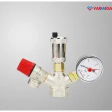 Запорная арматура Varmega Группа безопасности котла 1", 3 бар, латунь, компактная VM16101