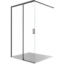 Душевая стенка Aquatek Walk in с держателем 120x200 AQ.WISL.120.1BL (черный/прозрачное стекло)