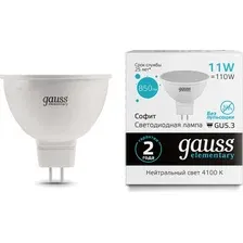Лампа Gauss Elementary GU5.3 11W 4100К / 13521