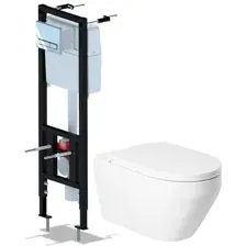 Унитаз подвесной Saniteco KW-9009W + Ани Пласт WCP4141