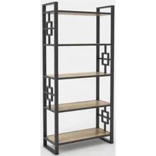 Стеллаж Hype Mebel Квадро 80x170 (черный/древесина белая)