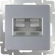 Розетка Werkel WL06-RJ11+RJ45 / a029835 (серебристый)
