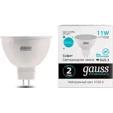 Светодиодная лампочка Gauss Elementary MR16 11W 850lm 4100K GU5.3 LED 13521