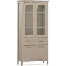Шкаф с витриной Black Red White Classic REG2W2D1S (глиняный серый)