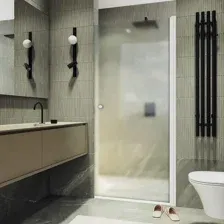 Душевая дверь MaybahGlass 198x60 MGD-802-1 (сатин/белый матовый)