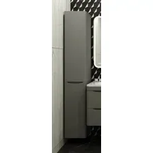 Symbolite Шкаф-пенал для ванной Бергамо Люкс Plus с корзиной (серый)