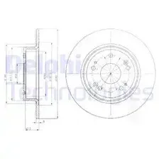 Тормозной диск DELPHI BG4249 полный , задняя ось